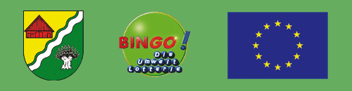Logos der Sponsoren Neuendeich, Umweltlotterie Bingo und EU